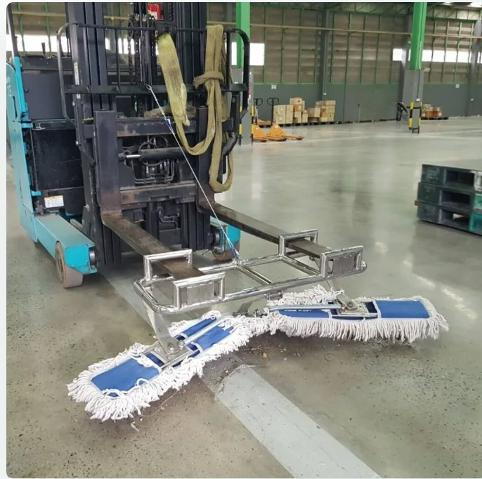 Dustmop Forklift รุ่นใหม่ติดตั้งกับรถโฟล์คลิฟท์ในโรงงาน